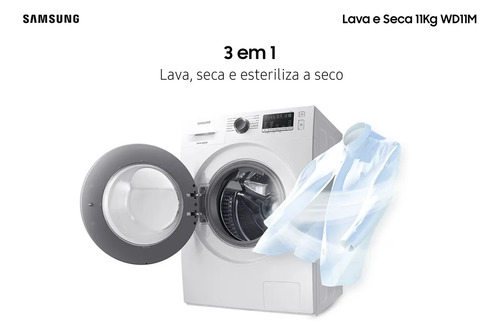 Lava E Seca Samsung Wd11m Com Digital Inverter Branca 11kg Cor Branco