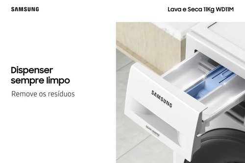 Lava E Seca Samsung Wd11m Com Digital Inverter Branca 11kg Cor Branco
