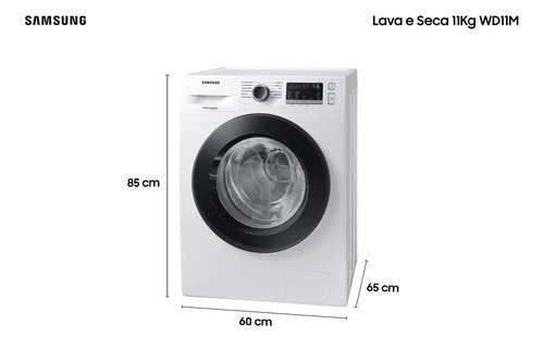 Lava E Seca Samsung Wd11m Com Digital Inverter Branca 11kg Cor Branco