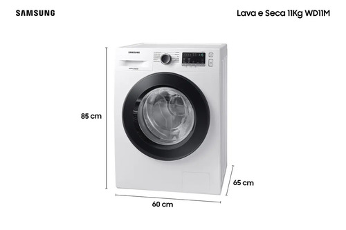 Lava E Seca Samsung Wd11m Com Digital Inverter Branca 11kg Cor Branco
