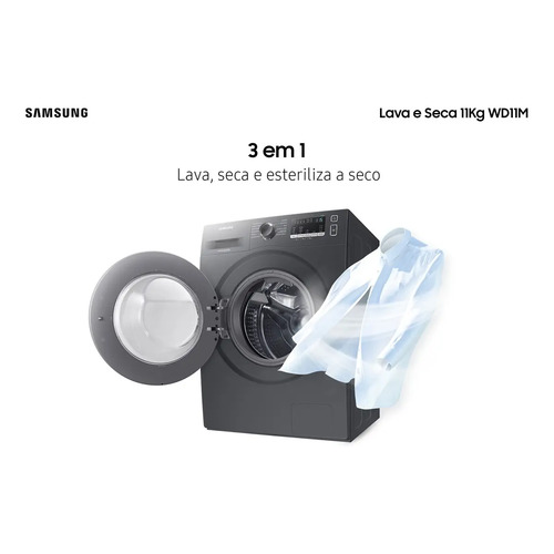 Lava E Seca Samsung Wd11m Com Digital Inverter Inox 11kg Cor Inox look