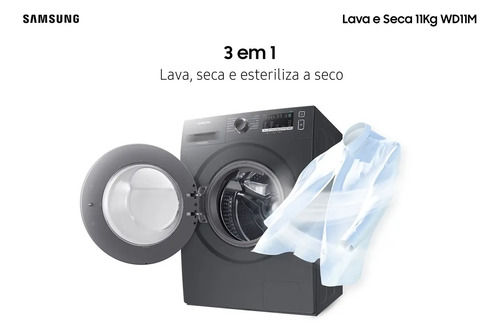 Lava E Seca Samsung Wd11m Com Digital Inverter Inox 11kg Cor Inox look
