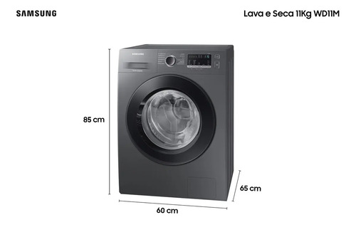 Lava E Seca Samsung Wd11m Com Digital Inverter Inox 11kg Cor Inox look