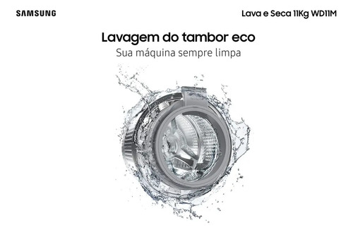 Lava E Seca Samsung Wd11m Com Digital Inverter Inox 11kg Cor Inox look