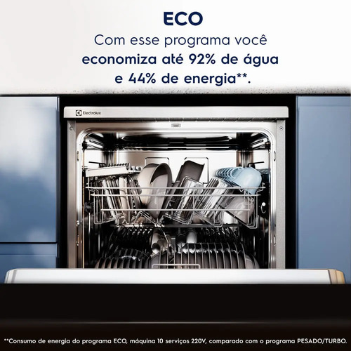 Lava-louça Electrolux 10 Serviços Inox Lava E Seca 50' Ls10e Prateado