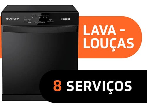 Lava Louças Brastemp 8 Serviços Preta - BLF08AE Preto
