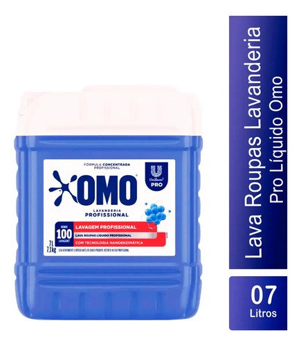 Lava Roupas Líquido Omo Lavanderia Profissional Lavagem 7 L