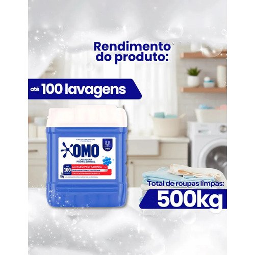 Lava Roupas Líquido Omo Lavanderia Profissional Lavagem 7 L