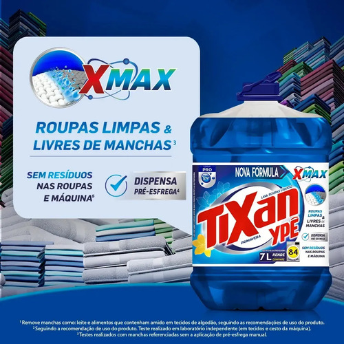 Lava Roupas Líquido Tixan Ypê Primavera 7 Litros