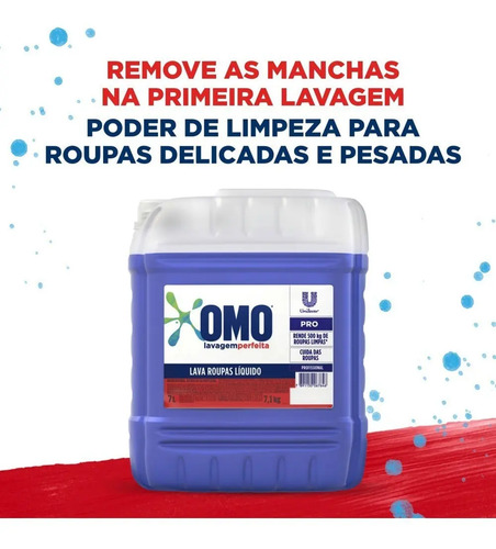 Lava Roupas Omo Sabão Liquido Lavagem Perfeita 7 Litros