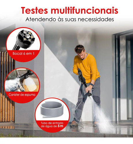 Lavadora Alta Pressao Portatil Potente Recarregável 2bateria