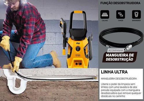 Lavadora De Alta Pressão Desobstruidora Wap Ousada Wl 2600 Ultra 1500w De Potência 1750 Psi