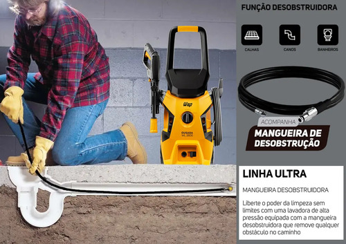 Lavadora De Alta Pressão Desobstruidora Wap Ousada Wl 2600 Ultra 1500w De Potência 1750 Psi