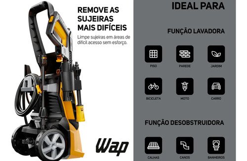 Lavadora De Alta Pressão Desobstruidora Wap Ousada Wl 2600 Ultra 1500w De Potência 1750 Psi