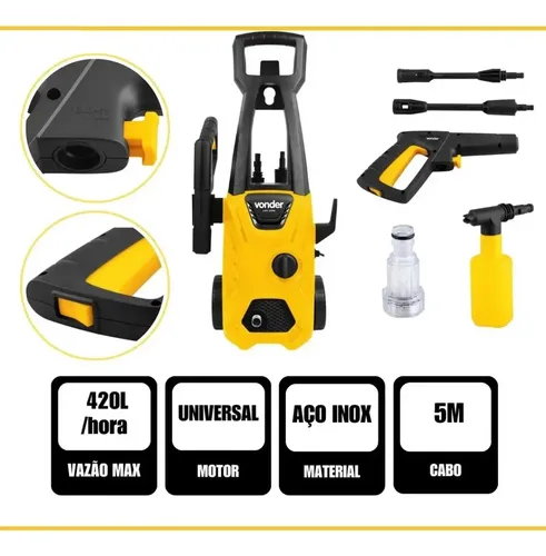 Lavadora De Alta Pressão Lav 1600, 1.600 Lbf/pol² Vonder