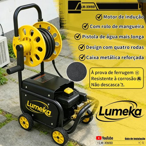 Lavadora De Alta Pressão Lumeka XW80 com motor a indução Lavadoras de Jato Elétricas Com Rolo De Mangueira