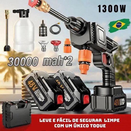 Lavadora de alta pressao portatil recarregavel maleta 2 bate