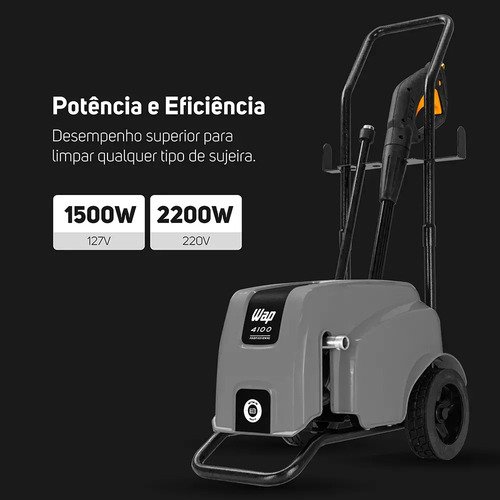 Lavadora De Alta Pressão Profissional Wap 4100 W2 420l/h Motor De Indução 1650psi 1500w 127V