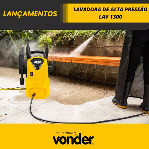 Lavadora de Alta Pressão Vonder LAV 1300 – 1300 Libras, Compacta, Potente, Ideal para Carros, Quintais e Limpezas Pesadas