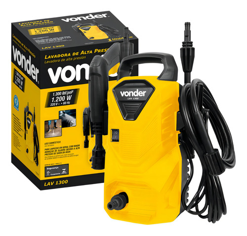 Lavadora de alta pressao vonder leve lav1300 amarela e preta