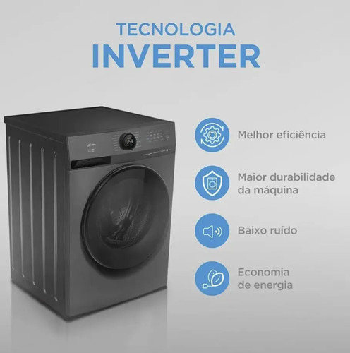 Lavadora de Roupas Lava e Seca 11 Kg Midea MF201D110WB/GK Cor Titânio