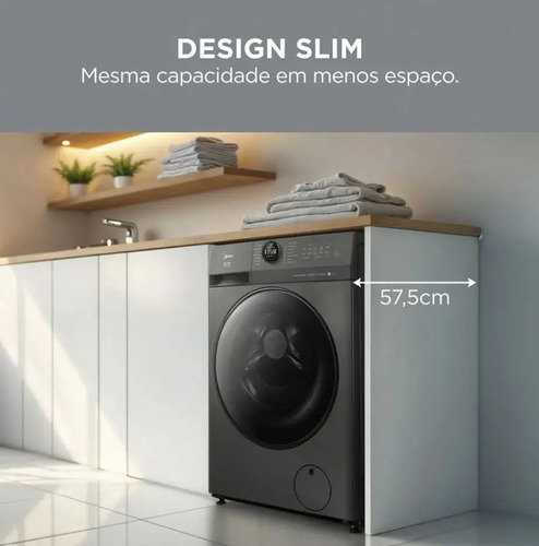 Lavadora de Roupas Lava e Seca 11 Kg Midea MF201D110WB/GK Cor Titânio