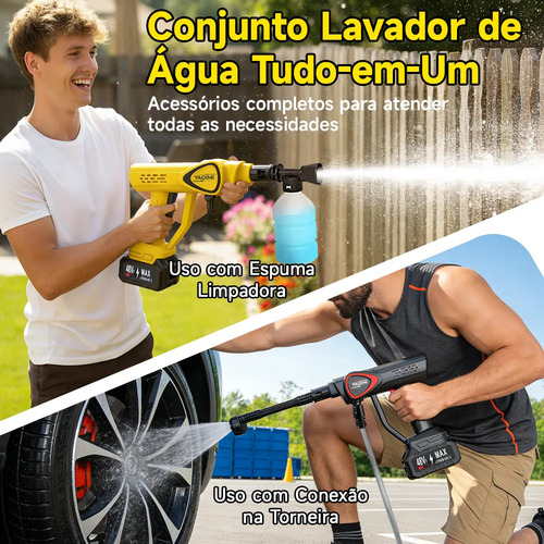 Lavadora Lava Jato 6 Em 1 Portátil Carro/jardim/exter