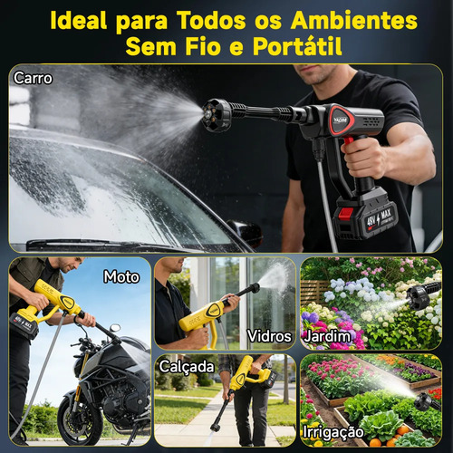 Lavadora Lava Jato 6 Em 1 Portátil Carro/jardim/exter