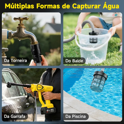 Lavadora Lava Jato 6 Em 1 Portátil Carro/jardim/exter