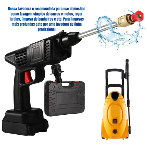 Lavadora Lava Jato Portátil Pressão 2 Baterias + Maleta