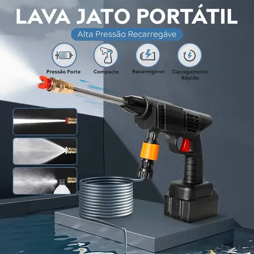 Lavadora Lava Jato Portatil Pressao Bateria + Maleta