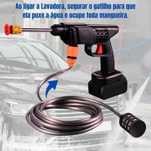 Lavadora Lava Jato Portatil Pressao Bateria + Maleta