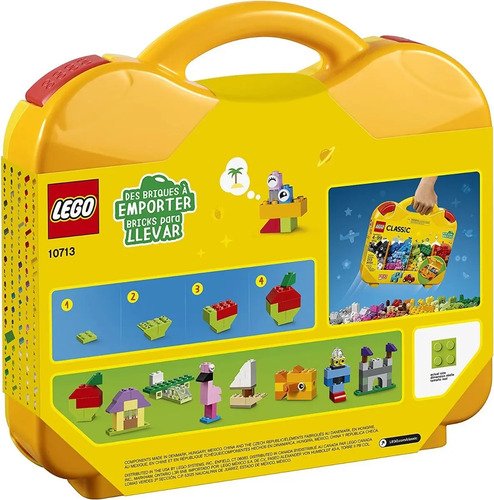 LEGO Classic Maleta da Criatividade 10713; Brinquedo criativo para montar e imaginar; Maleta com peças coloridas para criar bichinhos, supercarros, casas e muito mais; Presente para crianças