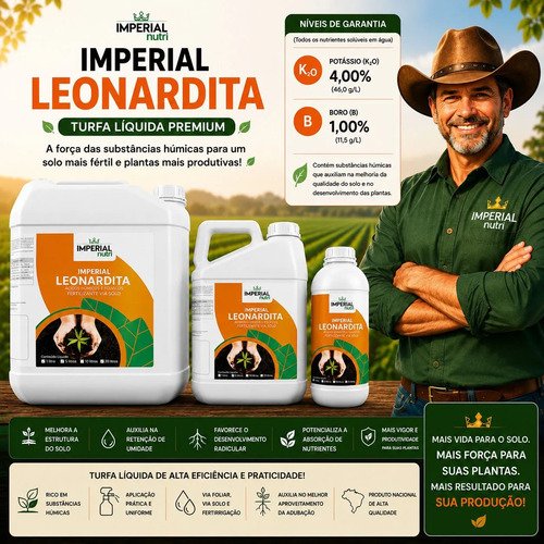 Leonardita 25 Litros Turfa Liquida Substitui Esterco.