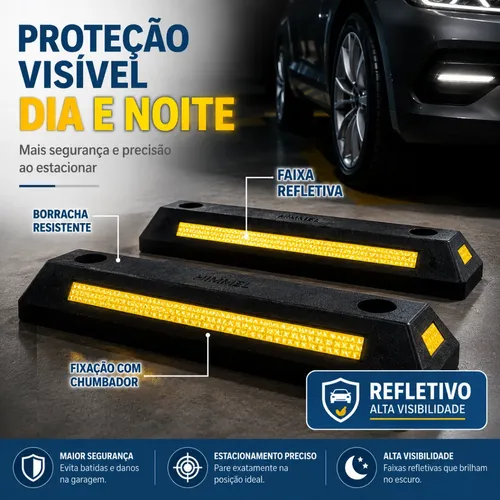Limitador Vaga Condomínio Padronizado Refletivo Kit 2 Unid