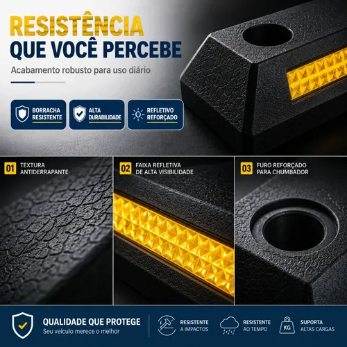 Limitador Vaga Condomínio Padronizado Refletivo Kit 2 Unid