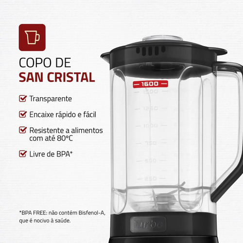 Liquidificador Pratic Turbo, Mondial, 550W - L-98-B