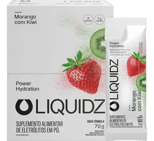 Liquidz eletrolitos zero acucar morango com kiwi 14 saches
