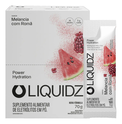 Liquidz eletrolitos zero acucares sabor melancia com rom