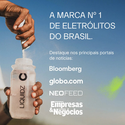 LIQUIDZ® - Eletrólitos Zero Açúcares - Sabor Melancia com Romã - Kit 1 Caixa - 14 sachês