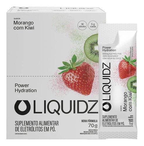 Liquidz eletrolitos zero acucares sabor morango com kiwi