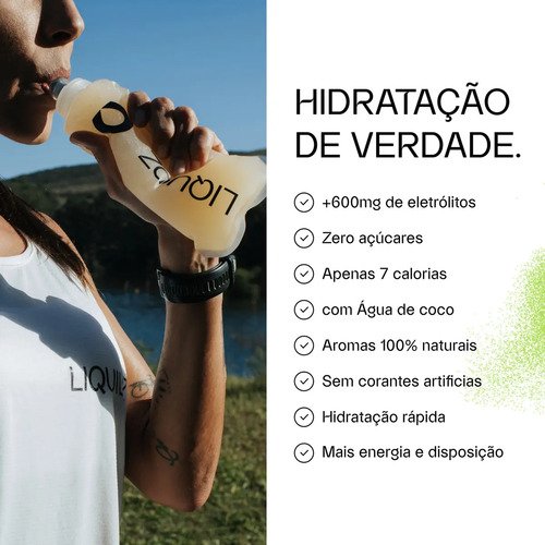LIQUIDZ® - Eletrólitos Zero Açúcares - Sabor Morango com Kiwi - Kit 1 Caixa - 14 sachês