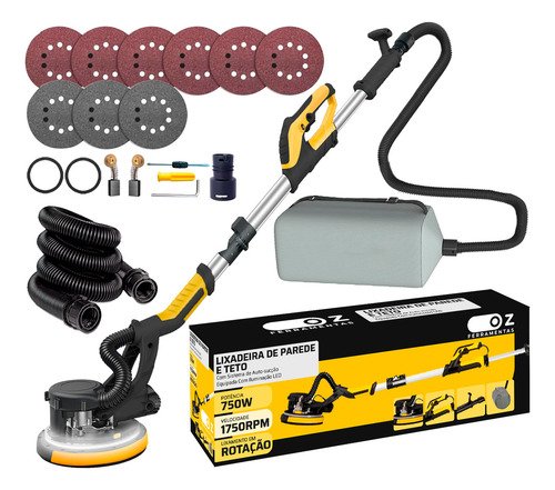 Lixadeira de parede teto e drywall profissional com led cor