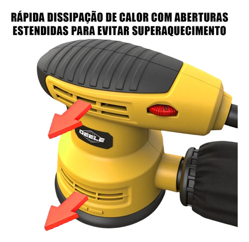 Lixadeira Orbital 600w 16000 Rpm 5 Polegadas 110v/220v