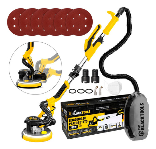Lixadeira teto e parede telescopica profissional com led e s