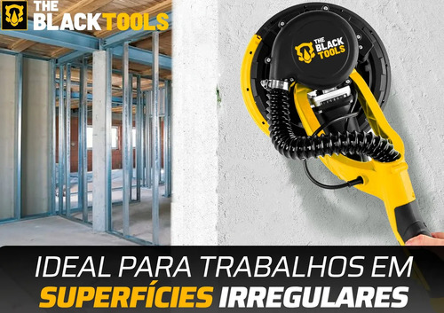 Lixadeira Teto E Parede Telescópica Profissional Com Led E Saco Coletor The Black Tools Btl750 750w