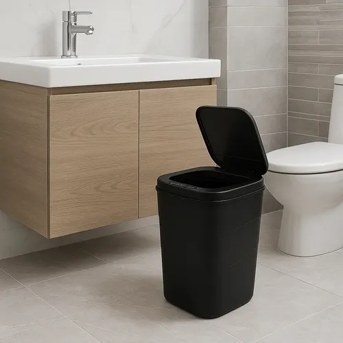 Lixeira antiodor com sensor inteligente abre facil cesto 17l