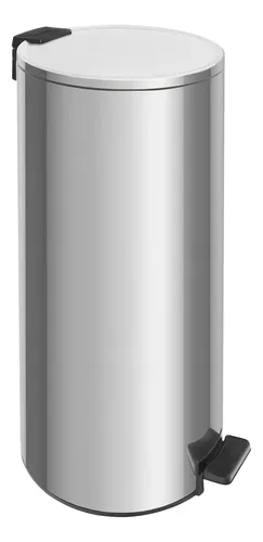 Lixeira grande com pedal tramontina aco inox com balde 30l