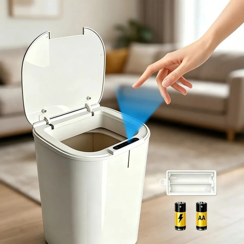 Lixeira inteligente 16l com sensor automatico tampa touch br