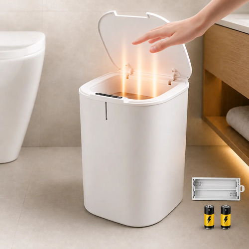 Lixeira inteligente 16l sensor automatico tampa touch casa